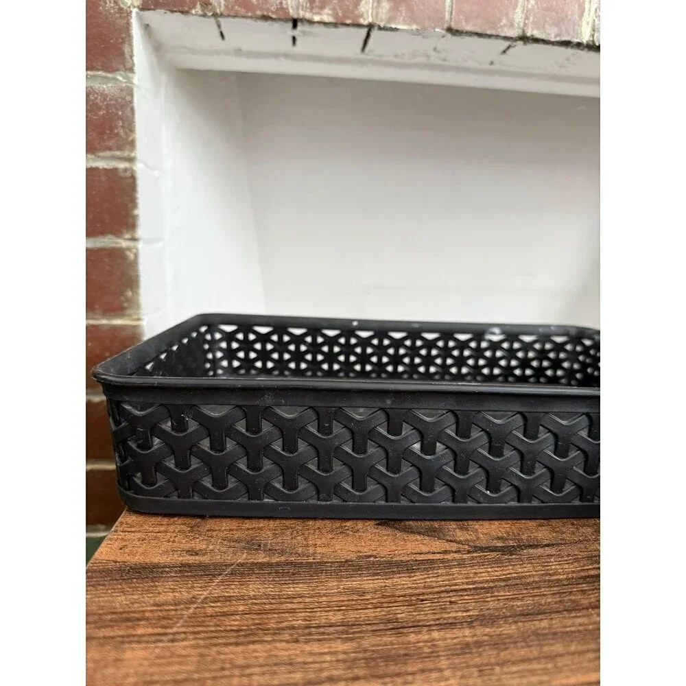 Three-piece mainstays black plastic storage